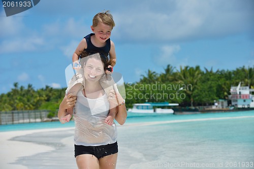 Image of happy family on vacation