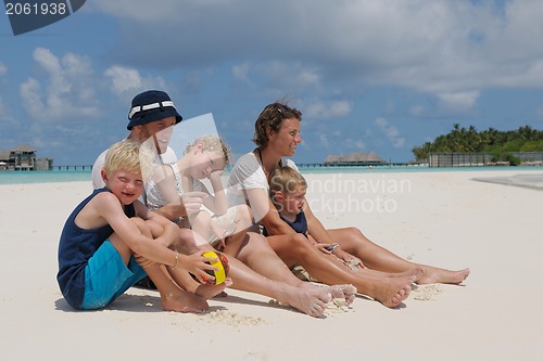 Image of happy family on vacation