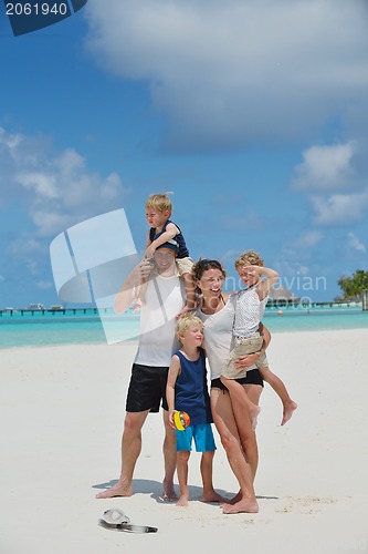 Image of happy family on vacation