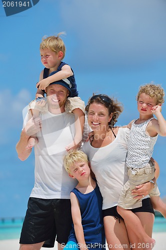 Image of happy family on vacation