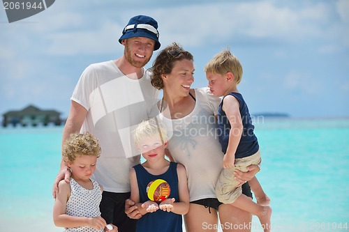 Image of happy family on vacation