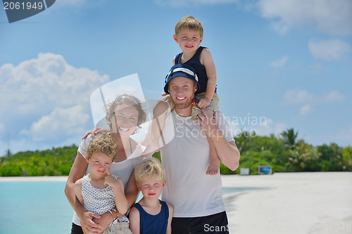 Image of happy family on vacation