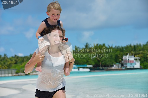 Image of happy family on vacation
