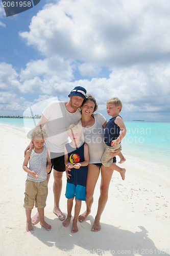 Image of happy family on vacation