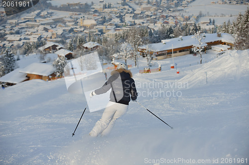 Image of winter  people fun and ski