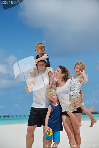 Image of happy family on vacation