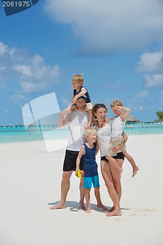 Image of happy family on vacation