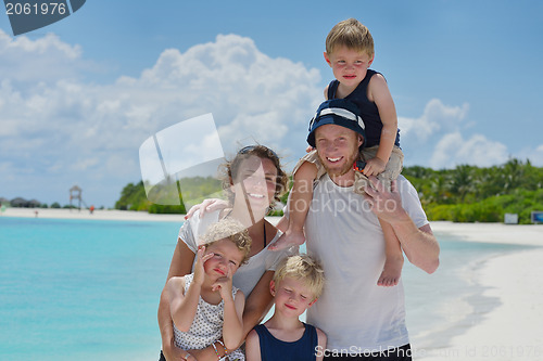 Image of happy family on vacation
