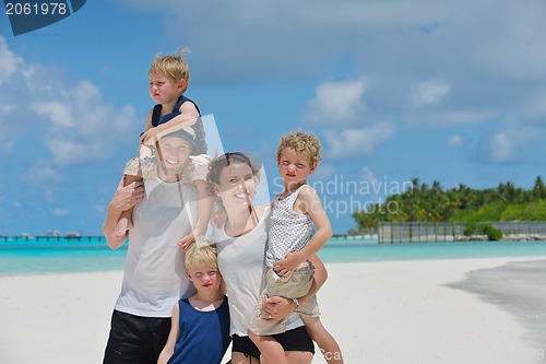 Image of happy family on vacation