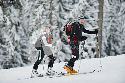 Image of winter  people fun and ski