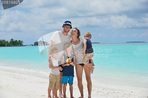 Image of happy family on vacation
