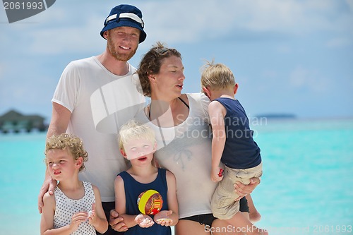Image of happy family on vacation