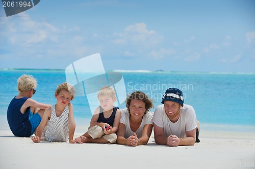 Image of happy family on vacation