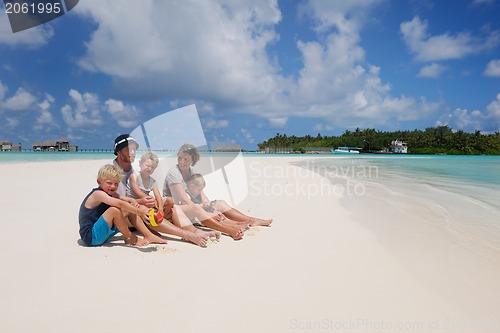 Image of happy family on vacation