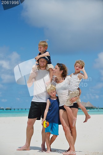 Image of happy family on vacation