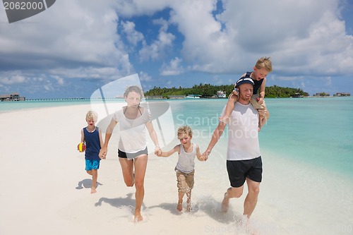Image of happy family on vacation