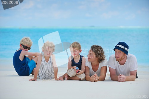 Image of happy family on vacation