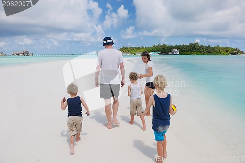 Image of happy family on vacation