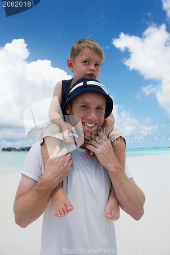 Image of happy family on vacation