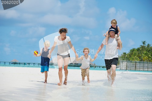 Image of happy family on vacation
