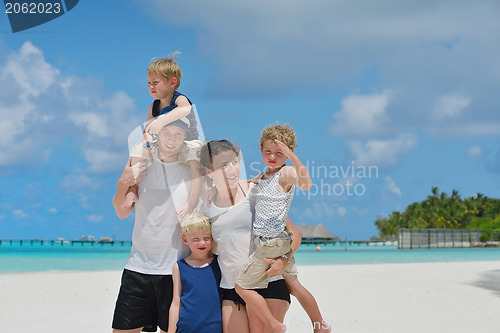 Image of happy family on vacation