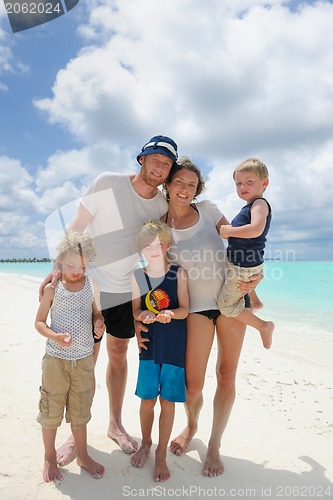 Image of happy family on vacation