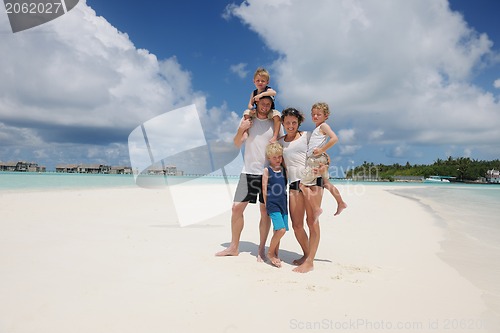 Image of happy family on vacation