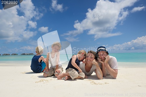 Image of happy family on vacation