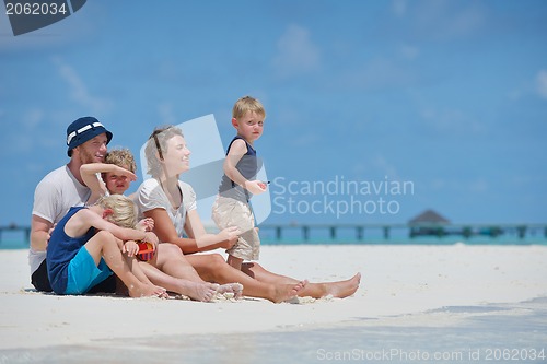 Image of happy family on vacation