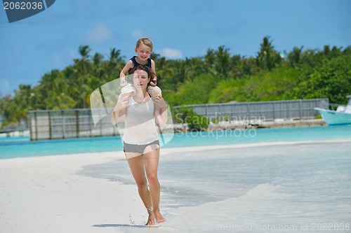 Image of happy family on vacation
