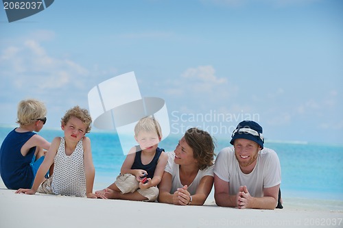 Image of happy family on vacation