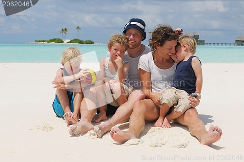 Image of happy family on vacation