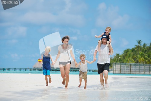 Image of happy family on vacation