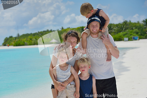 Image of happy family on vacation