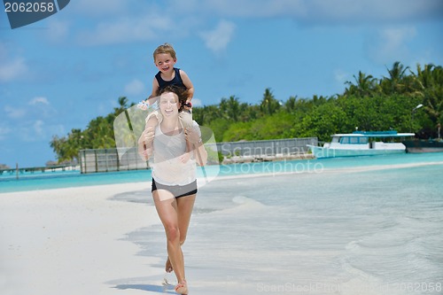 Image of happy family on vacation