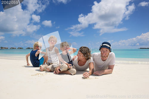 Image of happy family on vacation