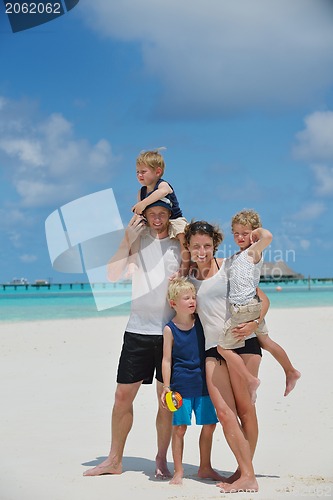Image of happy family on vacation