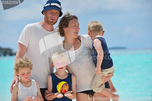 Image of happy family on vacation