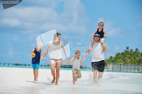 Image of happy family on vacation
