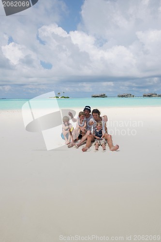 Image of happy family on vacation