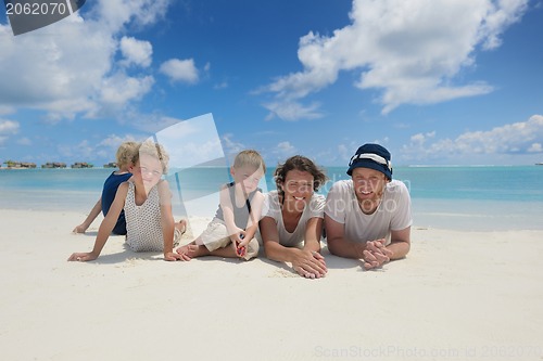 Image of happy family on vacation