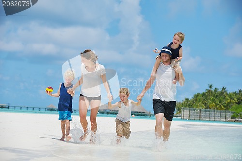 Image of happy family on vacation