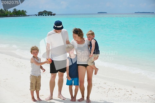 Image of happy family on vacation