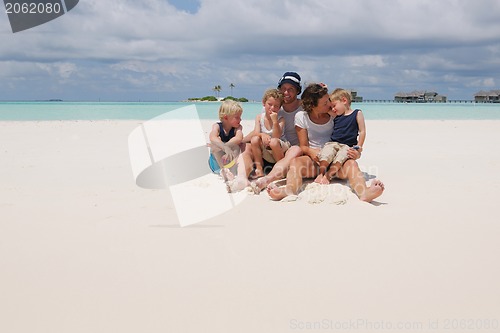 Image of happy family on vacation
