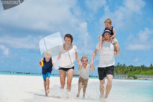 Image of happy family on vacation