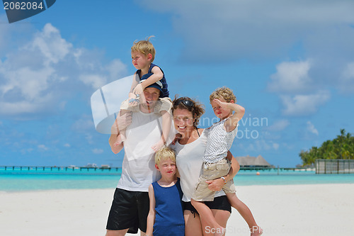 Image of happy family on vacation