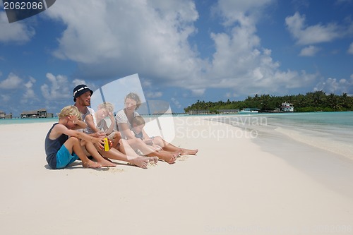 Image of happy family on vacation