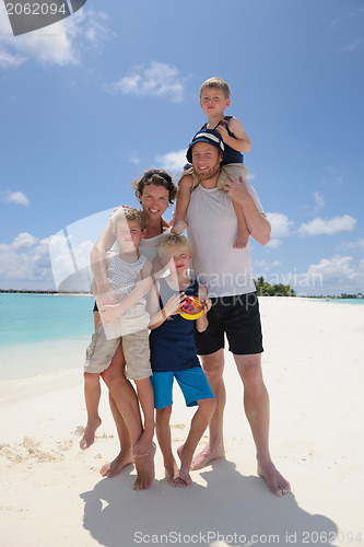 Image of happy family on vacation
