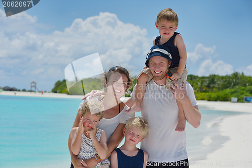 Image of happy family on vacation