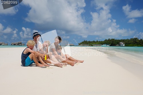 Image of happy family on vacation